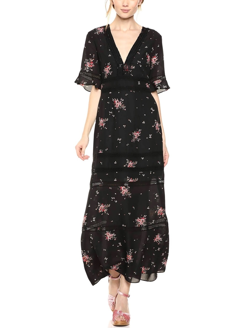 Show Me Your Mumu Tabitha Maxi Dress Dancing Floral Size Medium